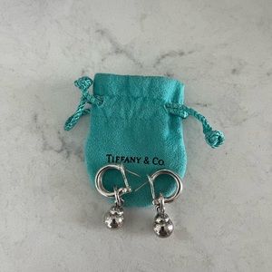 Tiffany & Co stamped Silver Ball earrings.  In pristine condition.